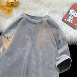 Washed Vintage Men Women T-Shirts Street Hip Hop Retro Punk T Shirt Harajuku Casual Cotton Short Sleeve Acid Wash TShirts Tops