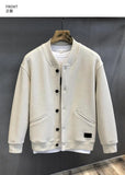 Korean Heavy Baseball Uniform Jacket Men's Preppy Button Cardigan Jacket Spring Autumn Large Size American Retro Trendy Jacket