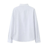 New Naples Business Men Shirts Light Luxury Textured Lapel Striped Long Sleeve Cardigan Leisure Premium Commuter Blouse S-4XL