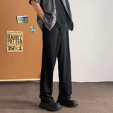 Brown Suit Pants Men Fashion Society Mens Black Dress Pants Korean Casual Straight Pants Mens Office Formal Trousers Plus Size