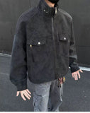 Street Zipper Jacket High-end Handsome Stand-up Collar Coat American 2025 Retro Handsome Work Jacket Loose Top Urban