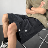 American Casual Shorts High-end Quick-drying Workwear Charge Shorts Korean Men's Summer Loose Rivet Cargo Half Pants Streetwear