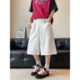 Summer Casual Pants Men Oversized Fashion White Wide Leg Pants Men Streetwear Korean Loose Cropped Trousers Mens Black Pants