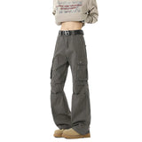 Cargo pants mens Large Pocket Loose Overalls Men's Outdoor Sports Jogging Tactical Pants  Pure Cotton Casual Work Pants
