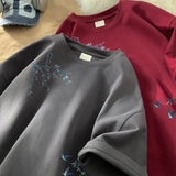 Men's Oversized T-shirts Fashion White 5XL Cotton T Shirt for Men Casual Summer Wear Bird Print Tee Shirts Men Clothing