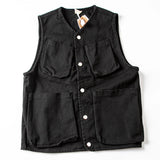 Japan Retro Heavy Twill Fabric Tooling Vest Functional Waistcoat Loose Fashionable High-end Pocket Couple Jacket Top Aesthetic