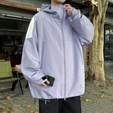 Hooded jacket man Spring zipper Windbreaker Men's Casual Climbing Waterproof Jacket Unisex Fashion Gorpcore Camping Fishing Coat