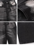 Spring Autumn Jeans Men Fashion Leisure American Style Denim Male Trousers Basic Slouchy Vintage Washed Loose Mopping Bleached