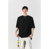 Round Neck Ice Silk Pleated T-Shirt Men's Quick Drying Breathable Casual T Shirt Leisure Sport T-shirt Men Plus Size 8XL-M