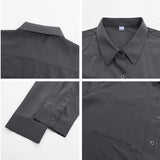 Mature Luxury Korean Clothes Loose Casual Long Sleeve Shirts for Men Spring Trend Ice Silk Drape Mens Shirts Top Quality
