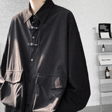 Corduroy Shirt Men Casual Turn Down Button Long Sleeve Shirts Streetwear Leisure Luxury Clothing Chemise Homme