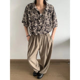 Summer Short Sleeved Shirt Men Oversized Retro Printed Shirt Men Streetwear Korean Loose Casual Shirt Mens Hawaiian Shirts