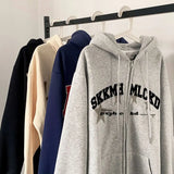 American autumn and winter men and women trendy loose retro personalized letter printed hooded sweatshirt casual casual Harajuku
