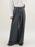 Pants Men Fashion Casual Solid High Street Simple Hip-hop Wide Leg Trousers All-match Korean Style Loose Temperament College New