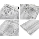 New Men Loose Daily Draping Wide Leg Jeans Male Vintage Design Wash White Denim Pants Fashion Streetwear Casual Denim Trousers