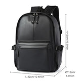 Classics Black Fashion Men PU Leather 15.6inch Laptop Backpack Waterproof Casual Travel Teen Boy School Bags Large Bookbag Male