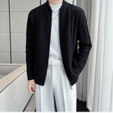 Autumn Winter KPOP Fashion Style Harajuku Slim Fit Tops Loose All Match Casual Cardigan Outerwear Zipper Long Sleeve Sweaters