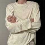 Autumn Laid-back Style Draping Men's T-shirt Luxury Korean Popular O Neck Long Sleeve Tees Leisure Loose Lightweight Basic Shirt