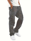 Mens Casual Jogger Pants Relaxed Fit Cargo Pants Drawstring Sweatpants Hiking Outdoor Twill Sport Pants