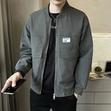 Autumn Winter KPOP Fashion Style Harajuku All Match Tops Slim Fit Loose Casual Korean Style Outerwear Patchwork Zipper Jacket