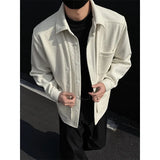 Spring New Men's Shirts Long Sleeve Fake two pieces Solid Color Casual Shirt 2025 Harajuku Blouse Fashion Unisex Clothes coat