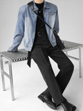 Denim Jackets Korean Style Ins Vintage Distressed Gradient Color Males Outwear All-match High Street Cropped Long Sleeve Autumn