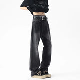 Summer New Fashion Men's Jeans Lightning Pattern Male Straight Male Denim Pants 2025 Casual Men Clothing Trend
