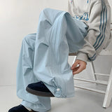 Summer Black Casual Pants Men Oversized Wide Leg Pants Men Streetwear Hip-hop Loose Pink Sports Pants Mens Joggers Trousers