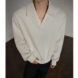 Long sleeve t Shirt men 2025 Arrival Men Polo Shirt Solid Color Casual Relaxed Fit Collar Tops Autumn Fall Fashion Mens Clothing