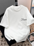 Classic Letter Shirt Summer White Short-sleeved T-shirt Men's 2025 New American Design Niche Couple's Half-sleeved Cityboy Top