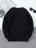 New\Japanese Style Round Neck Couple Sweater Plain Weave Style Casual Versatile Trendyy Men's Long-Sleeved Sweater Top