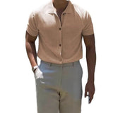 New Fashion Men Cardigan Tops Luxury Knitted Half Sleeve Shirts Leisure Button-down Shirts for Men Korean Style Premium Knitwear