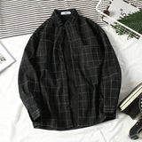 Shirts Men Winter Fleece Plaid Loose Trendy Basic Black Simple Thermal Camisa Masculina Fashion Daily Casual Clothing Handsome