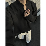 White Long Sleeved T-shirt Men Fashion Black V-neck T Shirt Men Streetwear Korean Loose Casual Checkered T Shirt Mens Top M-3XL
