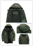 Lamb Warm Men's Parkas Jacket Hooded Winter Men's Clothing Fleece Hooded Cotton Thickened Multi Pocket Casual Mid Length Coat