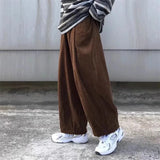 Men's Casual Pants Corduroy Thickening Vintage Male Straight Wide Leg Trousers Spring and Autumn High Street Fashion Baggy Ins