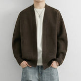 American Retro Cardigan Coats Light Luxury Knitted Long Sleeve Men Sweater Jackets Winter Leisure Premium Quality Knitwear M-3XL