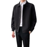 Spring and Autumn new men's casual lapel jacket loose Korean version of the trend short simple solid color coat jacket men's wea