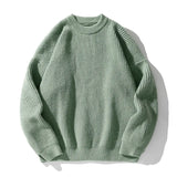 Round Collar Pullover Sweater Solid Colour Basic Men Women Autumn Winter Parsimonious Simple Couple Knit Sweater Warm Soft