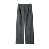 Grey Black Suit Pants Men Fashion Society Mens Dress Pants Korean Loose Casual Straight Pants Mens Office Formal Trousers 4XL