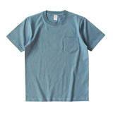 265g Thick Retro Cotton Heavy T-shirts Seamless Round Neck Pocket Short-sleeved Tshirts Men Tops Tee Breathable Skin-friendly