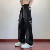 Summer Wide Leg Washing Jean Flap Pockets Lightweight Cargo Pants Men Street Trousers Loose Casual Thin Summer Pant Big Size 8xl