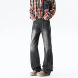 Fashion wide leg jeans Men trend Casual Pantsbell-bottoms unisex washed Jeans Skinny Work Trousers Male Jeans Men Clothing