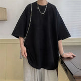 Oversized Solid Color T-shirt 9 Colors Men Summer New Half Sleeve Hip Hop Drop Shoulder Casual Tshirt Fashions Harajuku Tee Tops