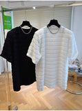 Light Luxury High-end Niche Texture T-shirt Men's Summer Handsome Short-sleeved Loose Fashionable Casual Bubble Yarn Top Chic