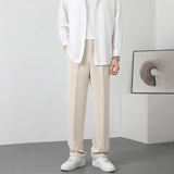 New Arrival Autumn High-end Feeltrousers Men's Korean-style Extended Suit Trousers Loose-fit Straight-leg White Casual Pants