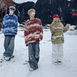 American Trending Men's Sweater Light Luxury Imitated Mink Drooping O Neck Long Sleeve Pullover Winter Premium Knitwear S-2XL