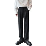 New Arrival Autumn High-end Feeltrousers Men's Korean-style Extended Suit Trousers Loose-fit Straight-leg White Casual Pants