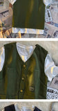 Summer Workwear Vest Men Hong Kong Style High Street Outfit Casual Hip-hop Waistcoat Versatile Loose Sleeveless Jacket