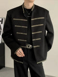 New Chinese Style Zhongshan Suit Jacket for Men Black High-end Casual Chinese Style Rugged and Handsome Small Suit Jacket
